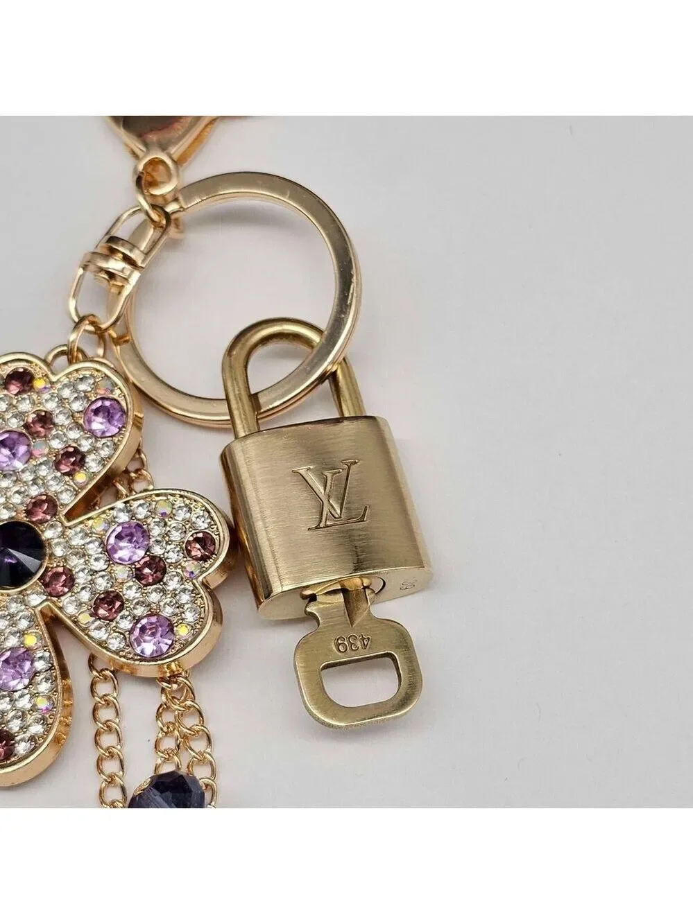 Louis Vuitton Authentic Gold Lock 🔒 Unbranded Flower Keychain Charm for Bags